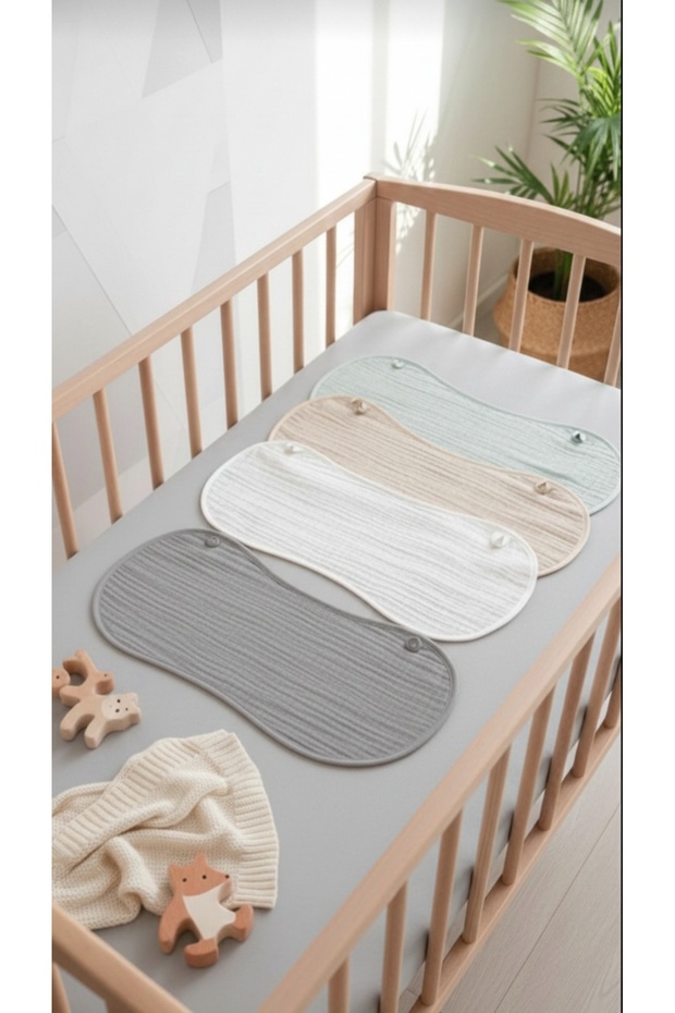 Set of 4 100% Cotton Organic 4-Layer Soft Colored Muslin Baby Shoulder Covers/Bibs/Muslin Mouth Wipes