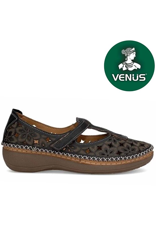 Vingii Genuine Leather Women's Ballet Shoes Black