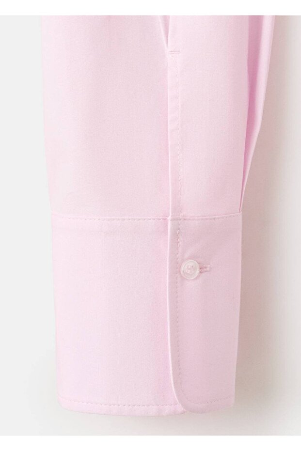 Bedene oturan poplin gömlek - 7