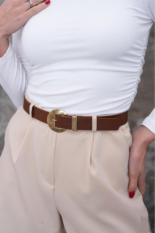 Antique Buckle Bridged Women's Belt, Coat Belt, Trouser Belt