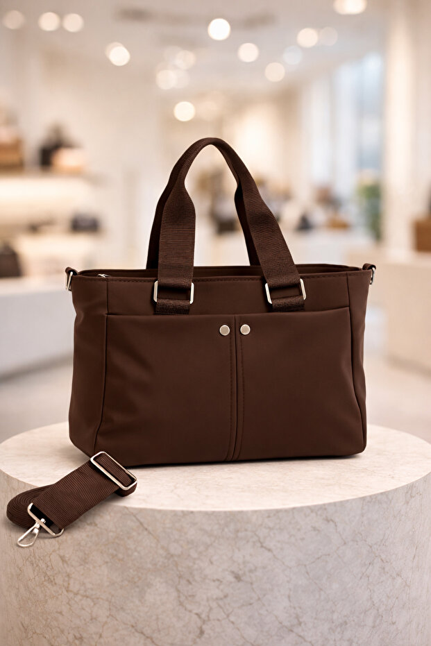 Women's Multi-Pocket Adjustable Strap Shoulder Bag (Length: 21cm Width: 33cm)