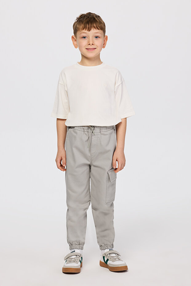 Boy's Elastic Waist Stone Pants