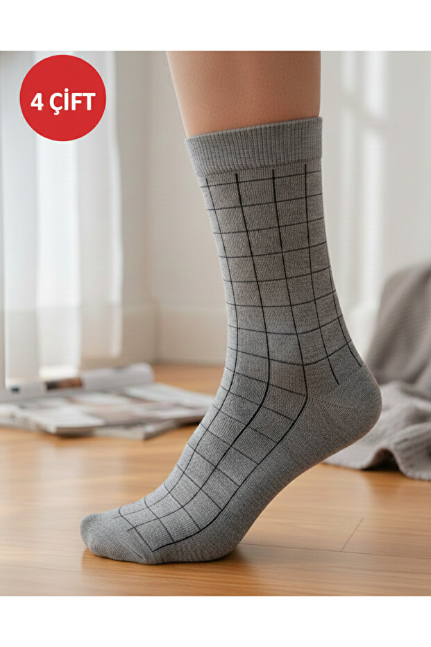 Men's Square Patterned Socks - 1