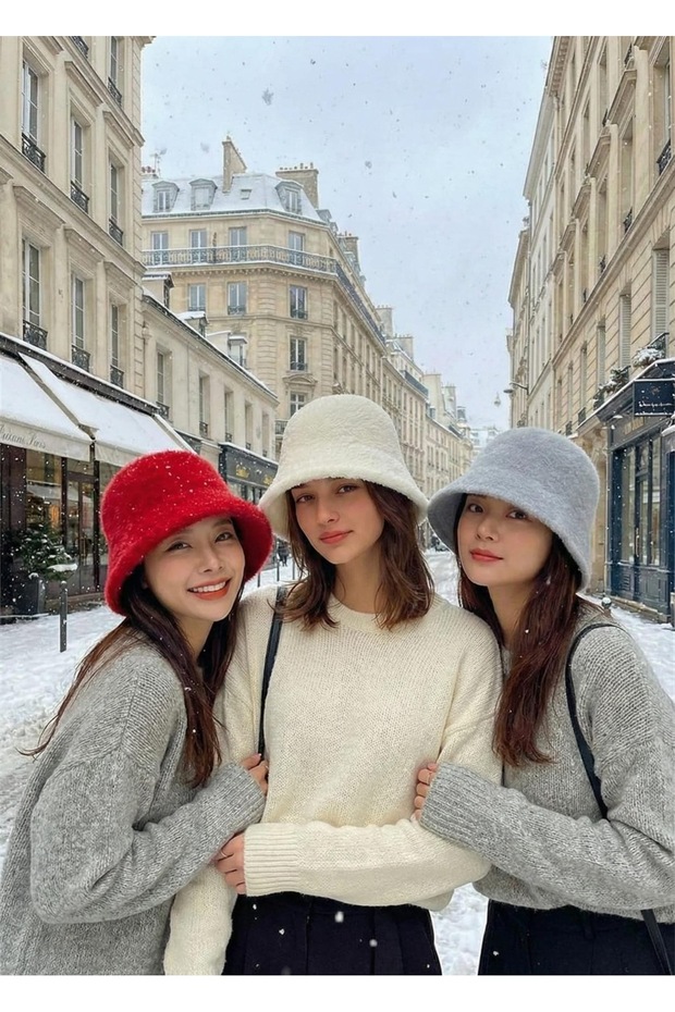 قبعة دلو فاخرة ذات ملمس ناعم - 4