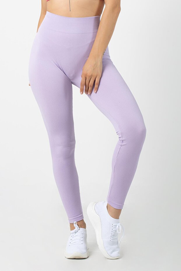 Dikişsiz Örme Yüksek Bel Tayt- 804 - 6