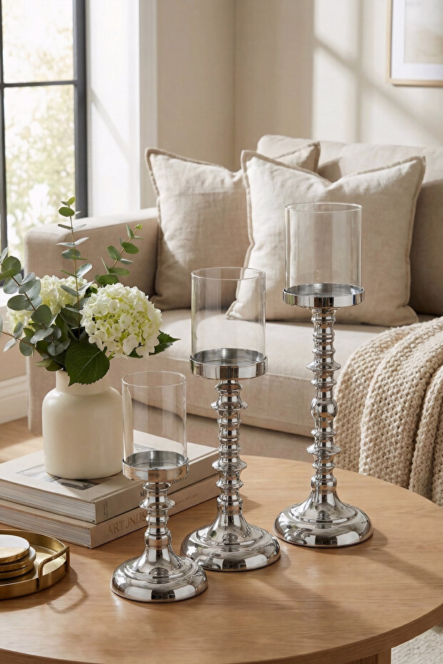 Aster Gümüş Mumluk - 1