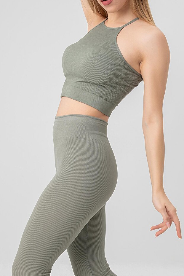 Seamless Örme Halter Yaka Büstiyer - 8