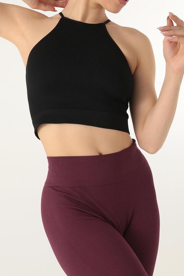 Seamless Örme Halter Yaka Büstiyer - 4