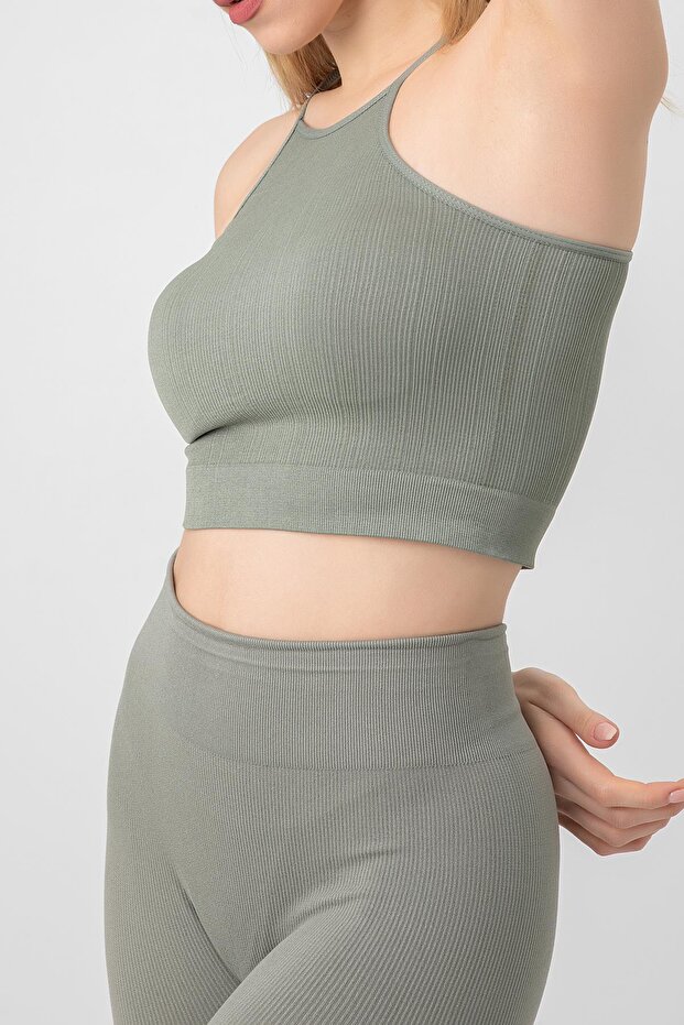 Seamless Örme Halter Yaka Büstiyer - 4