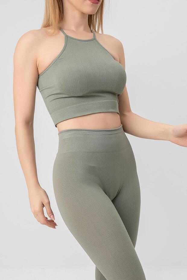 Seamless Örme Halter Yaka Büstiyer - 7