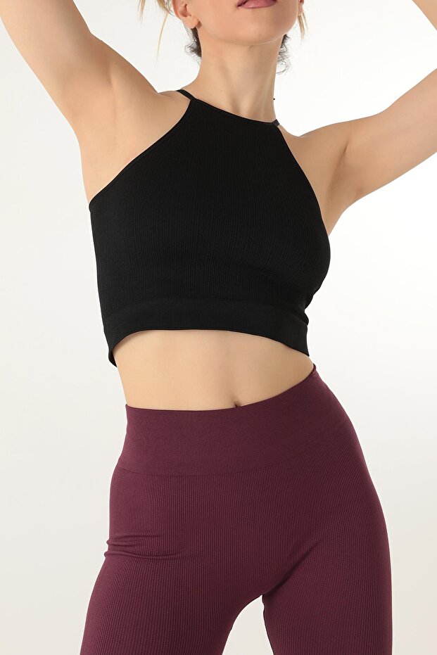 Seamless Örme Halter Yaka Büstiyer - 6