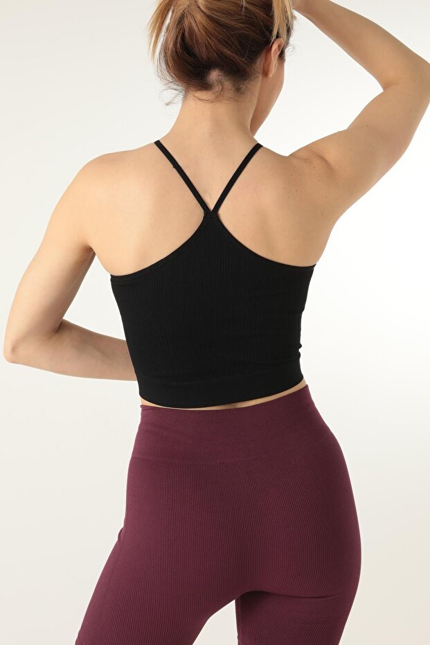 Seamless Örme Halter Yaka Büstiyer - 2