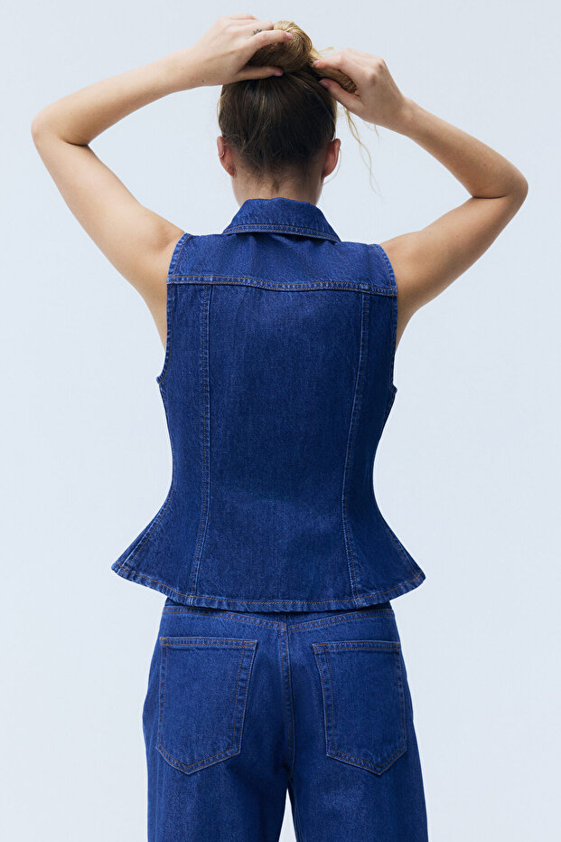 Peplumlu Kot Yelek - 5