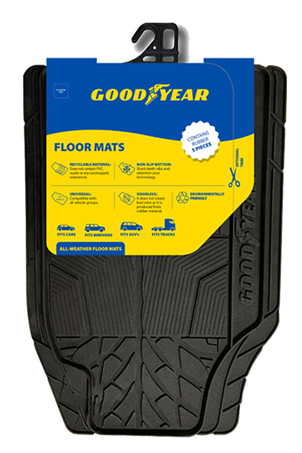 Goodyear TÜM ARAÇLARA UYUMLU %100 Kauçuk UNİVERSAL 3D HAVUZLU OTO PASPAS
