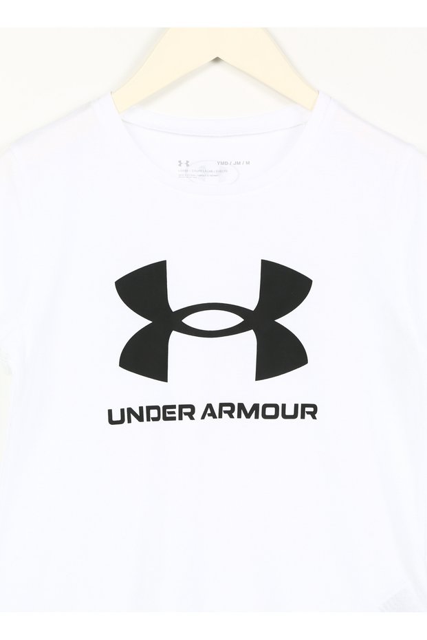 White Female Child Short-Sleeve Loose Cut Straight T-Shirt 1361182-100 Ua g Sportstyle Logo Ss