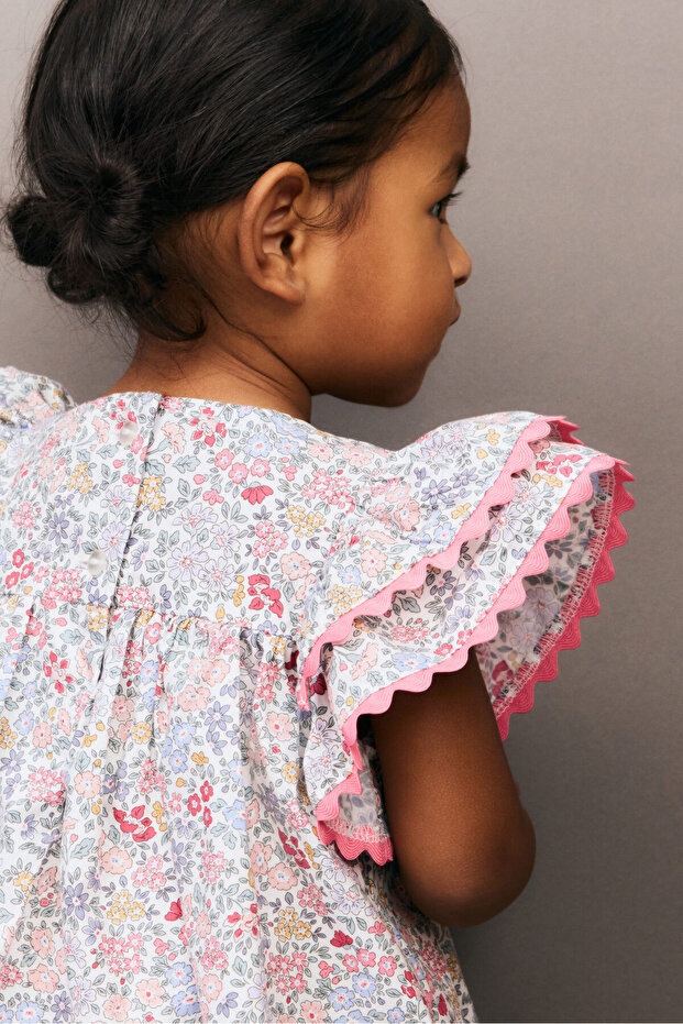 2 Parçalı Pamuklu Elbise ve Kabarık Şort Set - 3