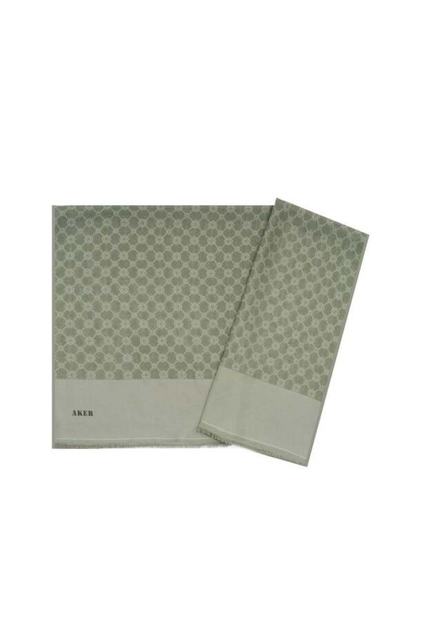 Elegance Monogram Şal - 1090100-952 - Yeşil - 3