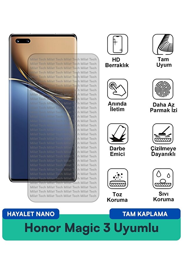 طبقة حماية للشاشة من Honor Magic 3 Hayalet Nano ذات سطح أملس وخصوصية
