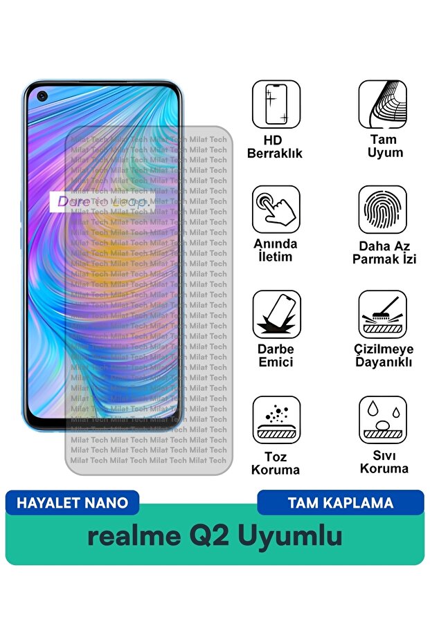 فيلم حماية الشاشة Realme Q2 Ghost Nano مقاوم للخدوش والصدمات