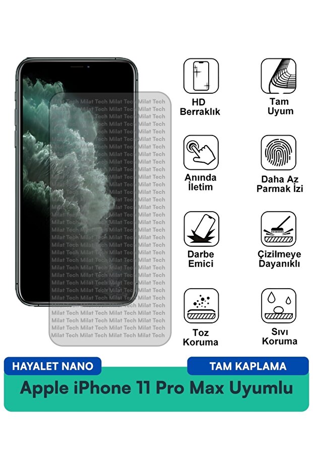 فيلم حماية الشاشة Apple iPhone 11 Pro Max Ghost Nano يمتص الصدمات ويحمي الخصوصية