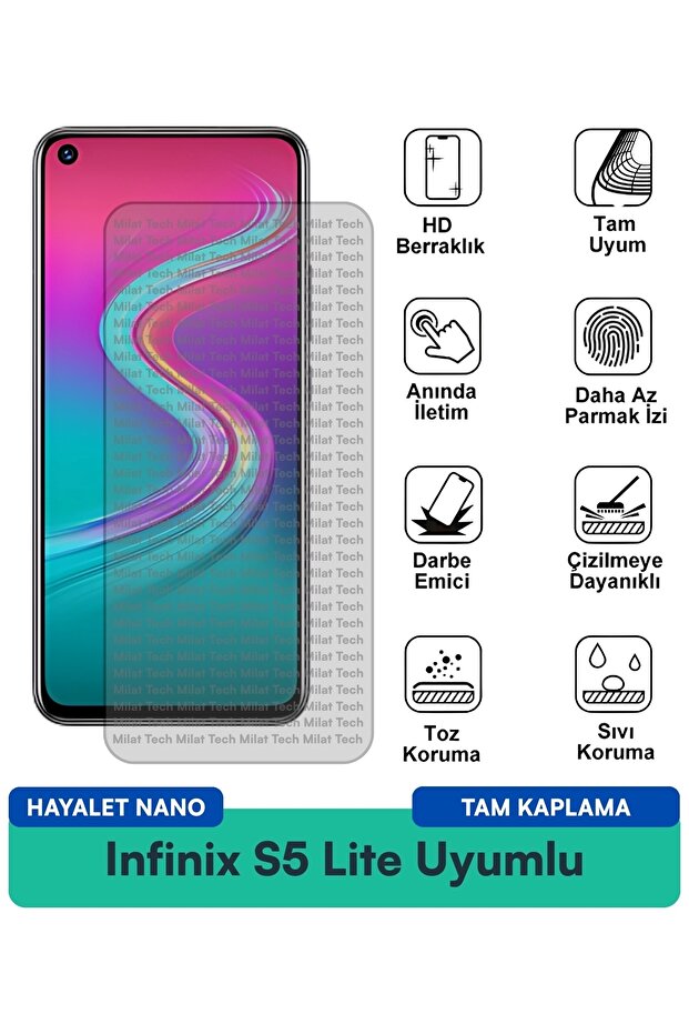 فيلم حماية الشاشة Infinix S5 Lite Hayalet Nano بتقنية مقاومة للبقع
