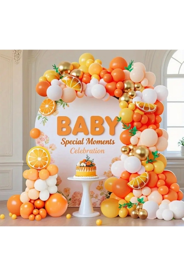 Party Special Design Vibrant Color Birthday Set Orange Themed