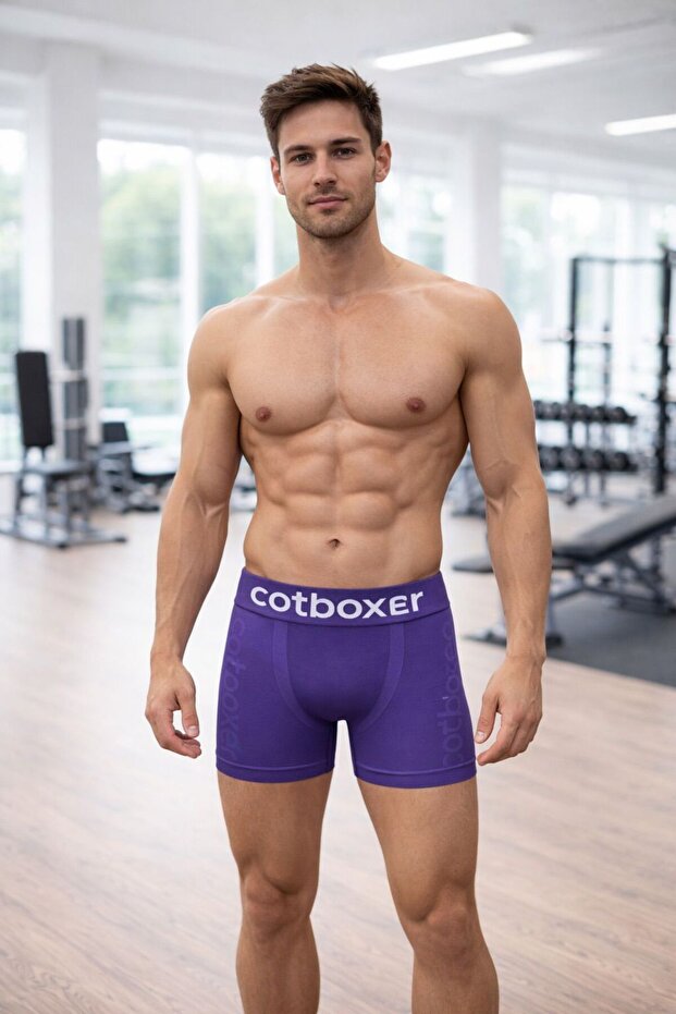Men's Seamless Boxer Purple - 1