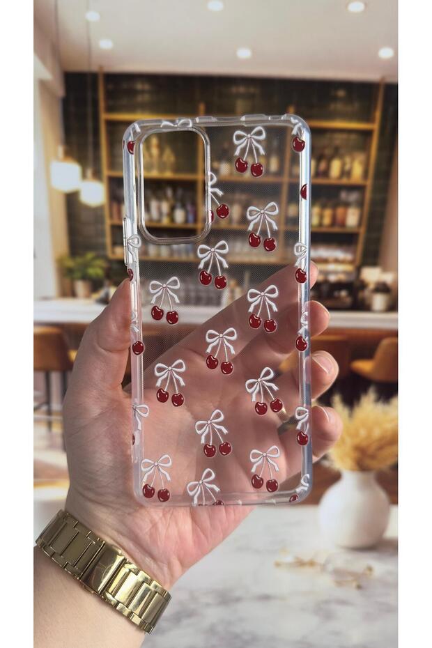 غطاء شفاف متوافق مع ريدمي نوت 10 برو بنمط الكرز، مقاوم للصدمات مع حماية للكاميرا - 2