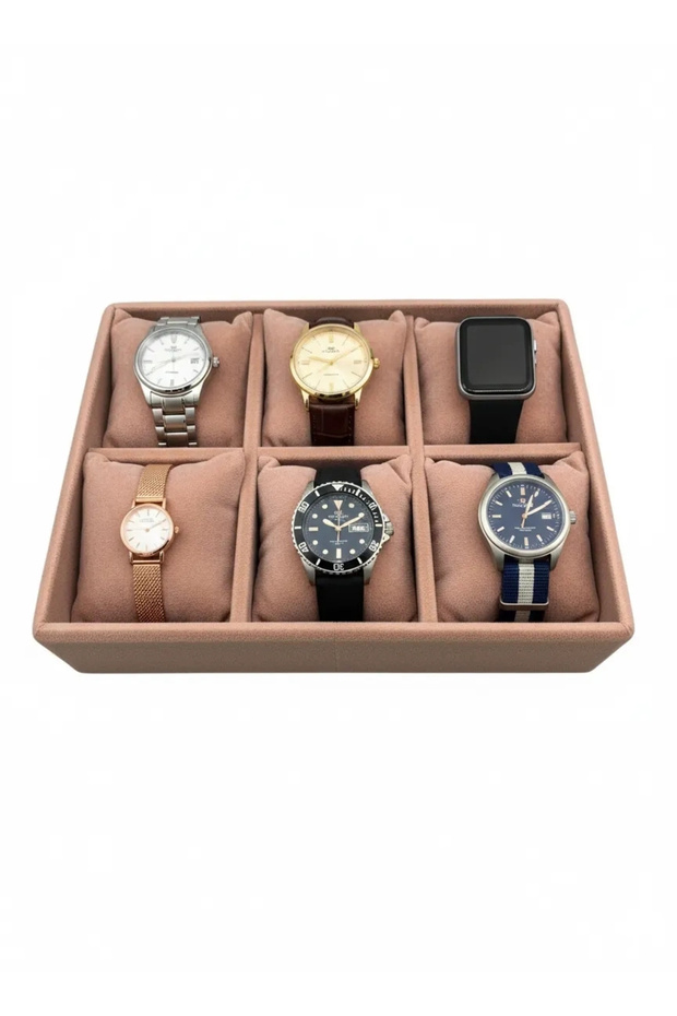 Domestic Production Dobric Model Suede Coated Pink Color 24/18 cm Padded Drawer Ici Jewelry Organizer