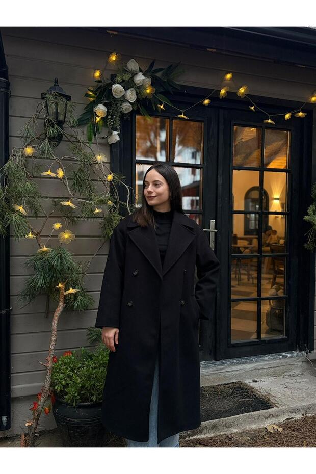 SİYAH OVERSIZE KABAN - 1