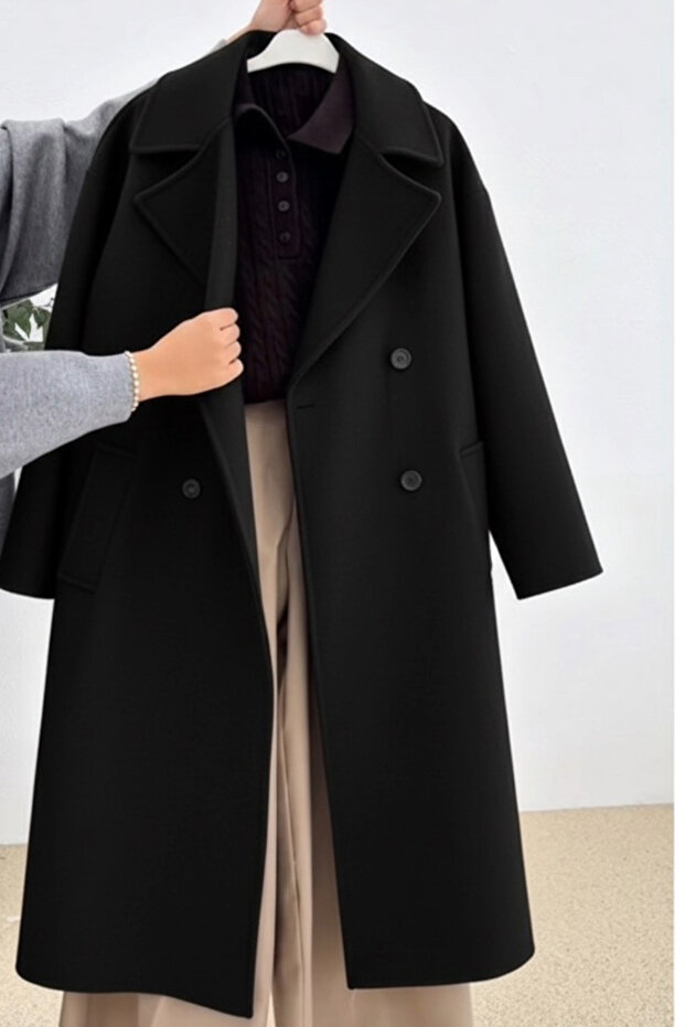 SİYAH OVERSIZE KABAN - 3