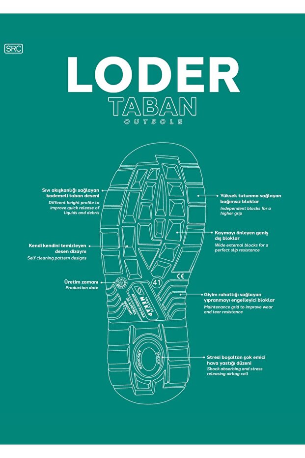 Loder 026 S2 SRC Vidala Deri Çelik Burun Kaynakçı İş Botu - 5