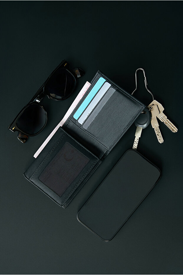 Desenli Para Bölmeli Kartlık Cüzdan - 3