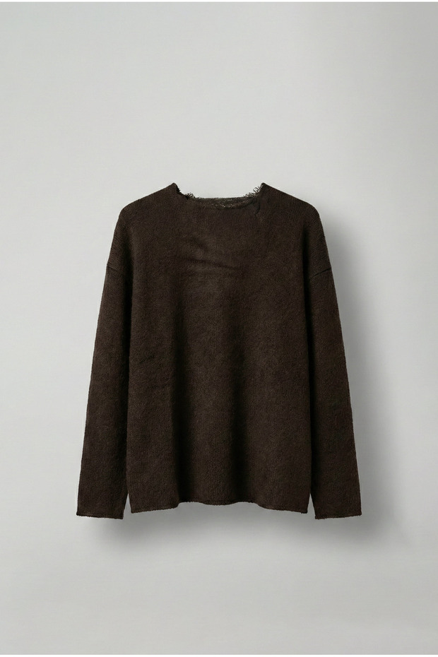 Men's Wool Relax Fit Knitwear Sweater Brown