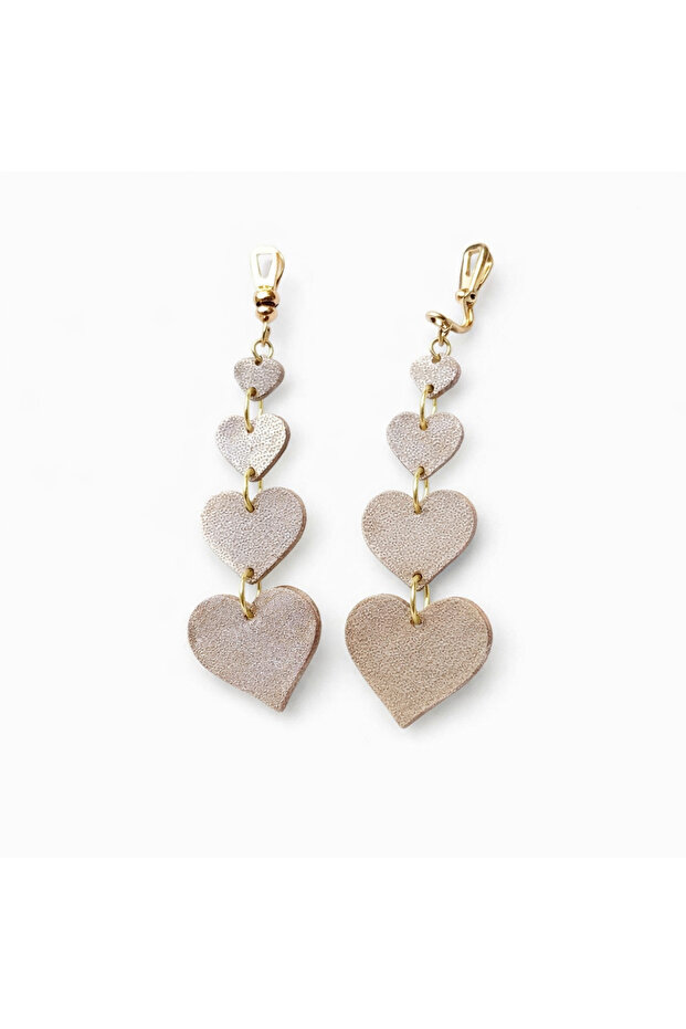 Chocolate Color Heart-Shaped Screw Clip-On Non-Pierced Ear Cuff
