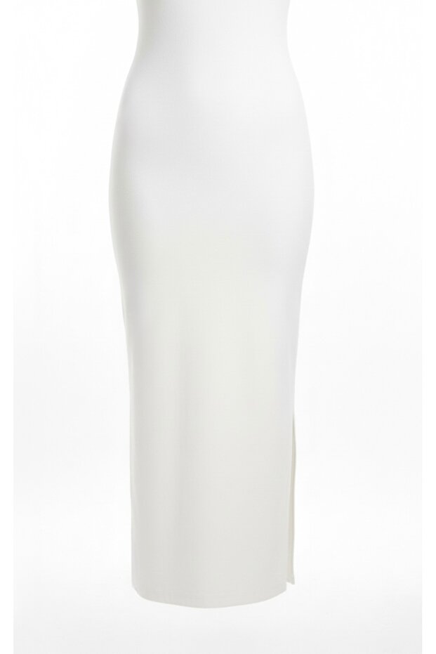 Triko Derin Yırtmaçlı Elbise - 5