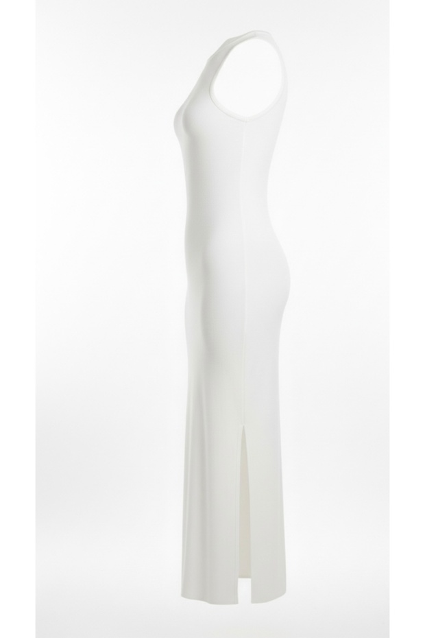 Triko Derin Yırtmaçlı Elbise - 3