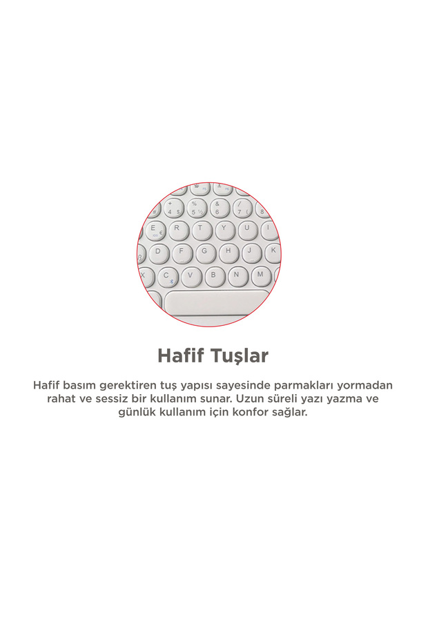 Bluetooth Kablosuz Klavye Mouse Seti TMK08 Beyaz - 4