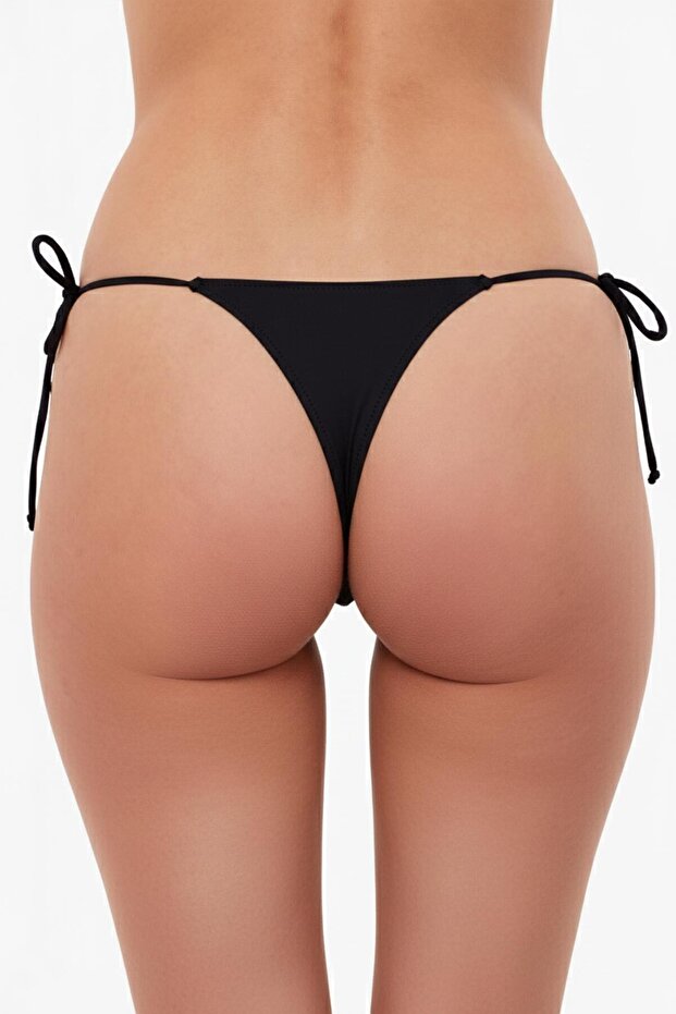 63005 Siyah String Bikini Altı - 2