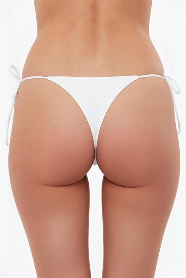 63005 Beyaz String Bikini Altı - 3