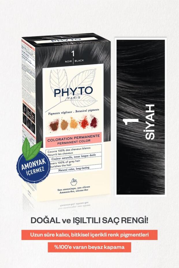 Phytocolor Bitkisel Saç Boyası ''1 Siyah'' - 2
