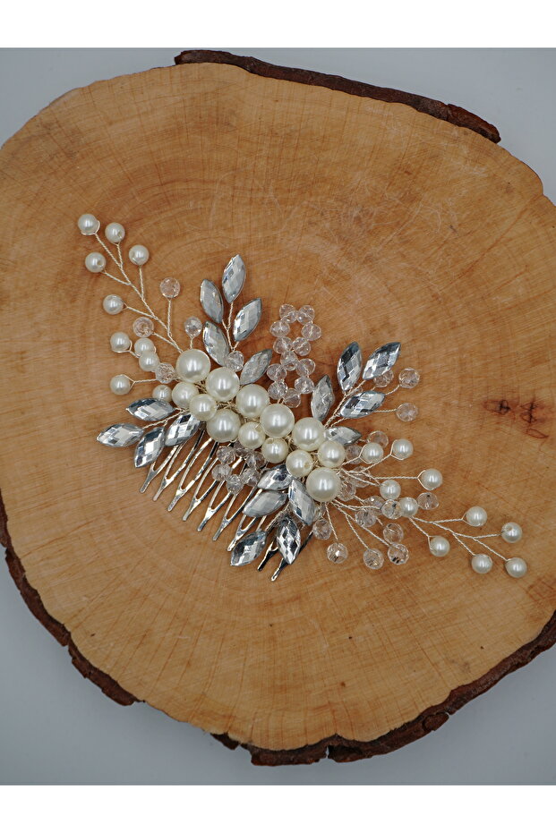 Completely Handmade, Stylish and Elegant Wedding and Engagement Bridal Crown and Hair Accessory with Crystal Stones
