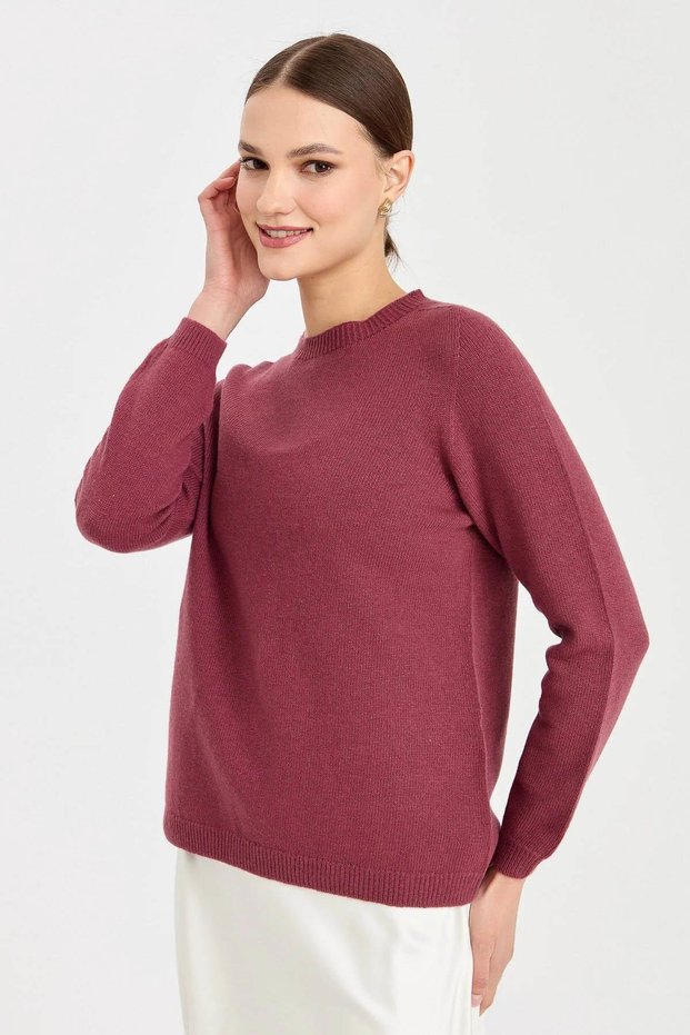 Women's Crew Neck Classic Wool Sweater Kuru G.Kuru
