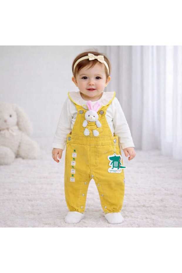 Children's Baby Jeans (Jeans) Salopet with Rabbit Toy Badili (6/9/12/18) Months