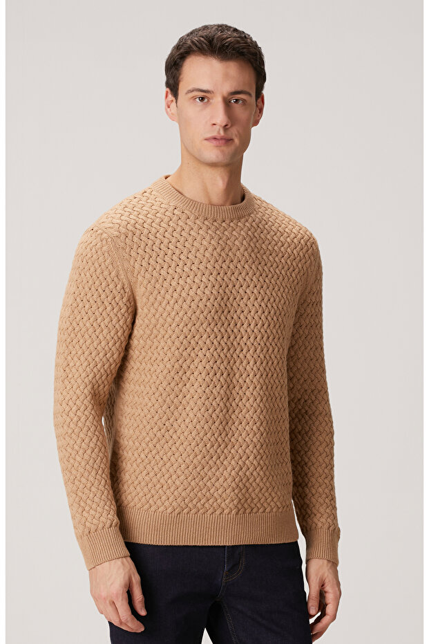 Camel Yün Karışımlı Kazak - 4