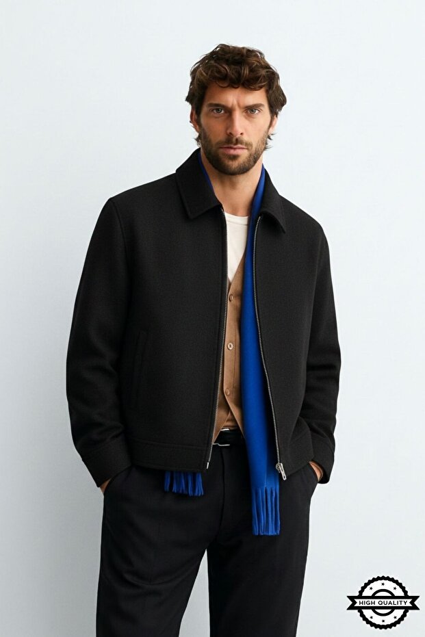 Zra Model Kaşe Relaxed Fit Men's Short Coat Jacket Coat