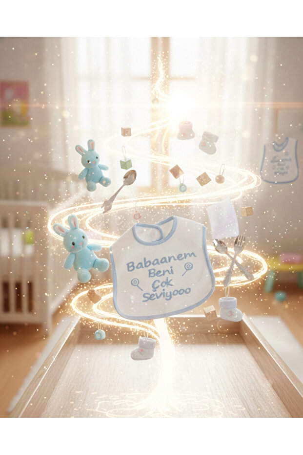 My Grandmother Loves Me So Much Written Baby Bib Blue,