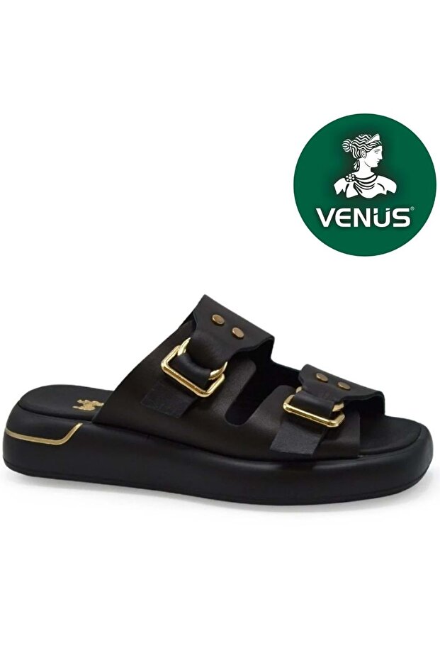 Rigitage Genuine Leather Women's Slippers Black