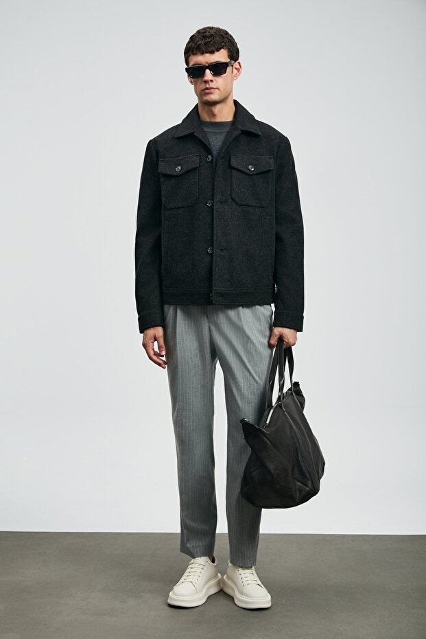 112120262 Good Erkek Örme Ceket SİYAH - 5