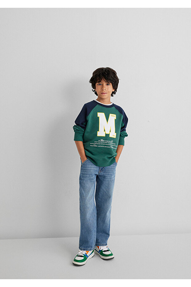 M Printed Green Sweatshirt 6S10122-71930